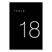 Moderne Minimalistische Schwarz-Weiß-Tischnummer 1 Tischnummer (Vorderseite)