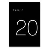 Moderne Minimalistische Schwarz-Weiß-Tischnummer 2 Tischnummer (Vorderseite)