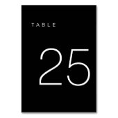 Moderne Minimalistische Schwarz-Weiß-Tischnummer 2 Tischnummer (Vorderseite)