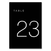 Moderne Minimalistische Schwarz-Weiß-Tischnummer 2 Tischnummer (Vorderseite)
