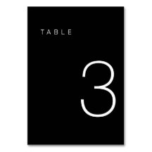 Moderne Minimalistische Schwarz-Weiß-Tischnummer 3