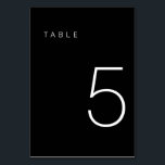 Moderne Minimalistische Schwarz-Weiß-Tischnummer 5 Tischnummer<br><div class="desc">Diese moderne Minimalistische Tischnummer ist ideal für Hochzeitsfeiern,  Tischnummern oder Tischnummern Party Bedürfnisse! Vollständig anpassbar!</div>