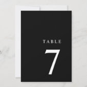 Moderne Minimalistische Schwarz-Weiß-Tischnummer Dankeskarte (Rückseite)