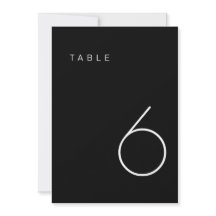 Moderne Minimalistische Schwarz-Weiß-Tischnummer
