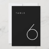 Moderne Minimalistische Schwarz-Weiß-Tischnummer Einladung (Rückseite)