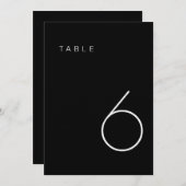 Moderne Minimalistische Schwarz-Weiß-Tischnummer Einladung (Vorne/Hinten)
