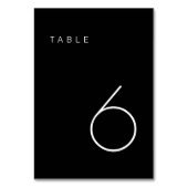 Moderne Minimalistische Schwarz-Weiß-Tischnummer Tischnummer (Rückseite)