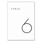 Moderne Minimalistische Schwarz-Weiß-Tischnummer Tischnummer (Rückseite)