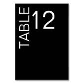 Moderne Minimalistische Schwarz-Weiß-Tischnummer Tischnummer (Rückseite)