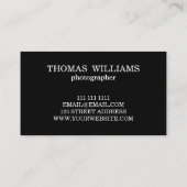 Moderne Minimalistische Schwarz-Weiß-Typografie Bu Visitenkarte (Rückseite)