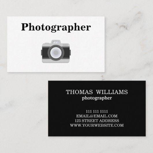 Moderne Minimalistische Schwarz-Weiß-Typografie Bu Visitenkarte (Vorne/Hinten)