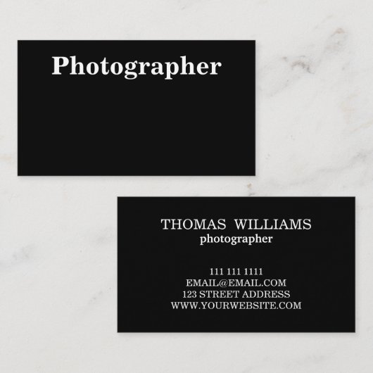 Moderne Minimalistische Schwarz-Weiß-Typografie Visitenkarte (Vorne/Hinten)