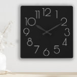 Moderne, Minimalistische Schwarz-Weiß-Uhr Quadratische Wanduhr<br><div class="desc">Fügen Sie der modernen,  minimalistisch-schwarz-weißen Wanduhr Ihren eigenen Text hinzu (oder verlass ihn so wie er ist). Die Hintergrundfarbe ist mit dem Designwerkzeug von Zazzle vollständig anpassbar.</div>