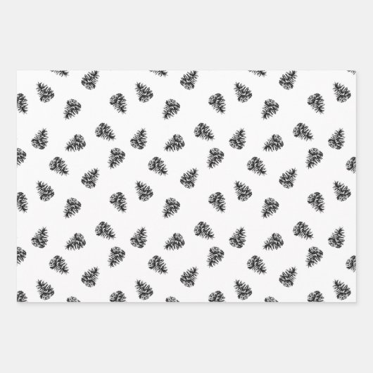 Moderne Minimalistische Schwarz-Weiß-Weihnachten Geschenkpapier Set (Vorderseite 3)