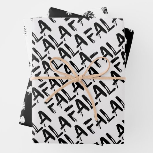 Moderne Minimalistische Schwarz-Weiß-Weihnachten Geschenkpapier Set (Beispiel)