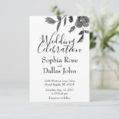 Moderne minimalistische Schwarz-weiße Aquarellfarb Einladung (Stehend Vorderseite)