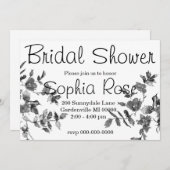 Moderne minimalistische Schwarz-weiße Aquarellfarb Einladung (Vorne/Hinten)