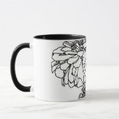 Moderne minimalistische Schwarz-weiße Blume Tasse (Links)
