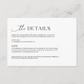 Moderne Minimalistische Schwarz-weiße Boho Wedding Begleitkarte (Vorderseite)