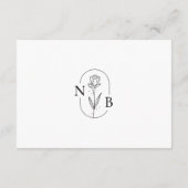 Moderne Minimalistische Schwarz-weiße Boho Wedding Begleitkarte (Rückseite)