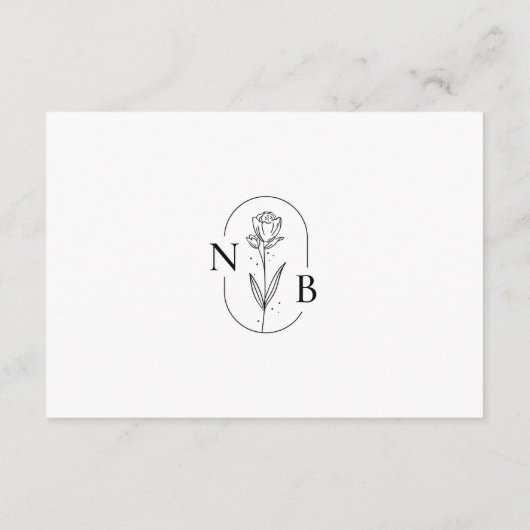 Moderne Minimalistische Schwarz-weiße Boho Wedding Begleitkarte (Rückseite)