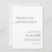 Moderne Minimalistische Schwarz-weiße Boho Wedding Einladung (Vorderseite)