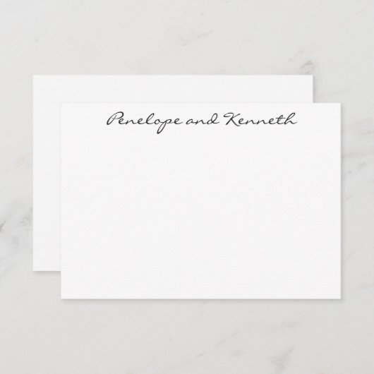 Moderne Minimalistische Schwarz-weiße Einfache Kur Dankeskarte (Vorne/Hinten)