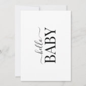 Moderne Minimalistische Schwarz-weiße Elegant-Baby Einladung (Rückseite)