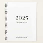 Moderne Minimalistische Schwarz-weiße Ernennung 20 Planer (Vorderseite)