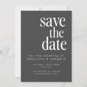 Moderne Minimalistische Schwarz-weiße Foto Hochzei Save The Date (Vorderseite)