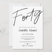 Moderne minimalistische Schwarz-weiße Foto Überras Einladung (Vorderseite)