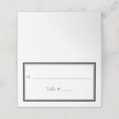 Moderne Minimalistische Schwarz-weiße Hochzeit an  Platzkarte (Außenseite Aufgefaltet)