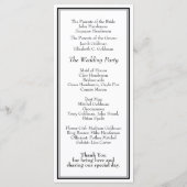 Moderne Minimalistische Schwarz-weiße Hochzeit an Programm (Rückseite)