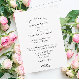 Moderne Minimalistische Schwarz-weiße Hochzeit Einladung