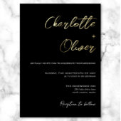 Moderne Minimalistische Schwarz-weiße Hochzeit Folieneinladung