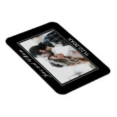 Moderne Minimalistische Schwarz-weiße Hochzeit Magnet (Rechte Seite)