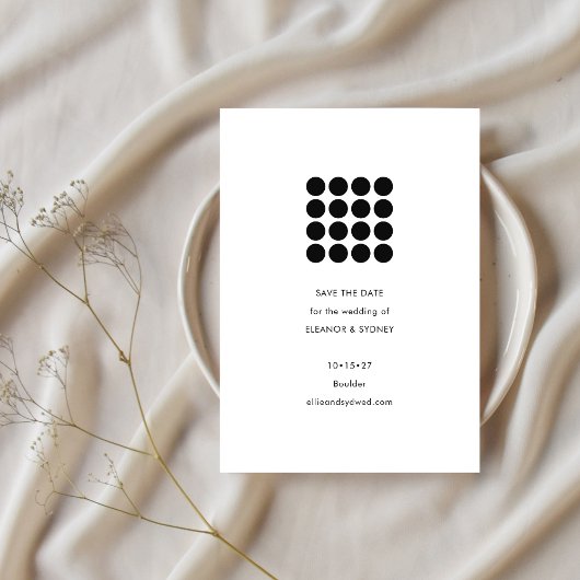 Moderne Minimalistische Schwarz-weiße Hochzeit Save The Date