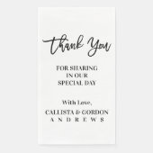 Moderne Minimalistische Schwarz-weiße Hochzeit Vie Serviette (Vorderseite)