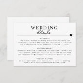 Moderne Minimalistische Schwarz-weiße Hochzeitskar Einladung (Vorne/Hinten)