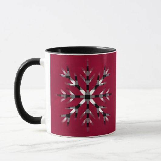 Moderne minimalistische Schwarz-weiße karierte Sch Tasse (Links)
