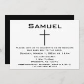 Moderne Minimalistische Schwarz-weiße Kinderbetreu Einladung (Vorne/Hinten)