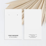 Moderne Minimalistische Schwarz-weiße Schmuckkarte<br><div class="desc">Ohrring-Display-Karte mit modernem minimalistischem Schwarz-Weiß-Design.</div>