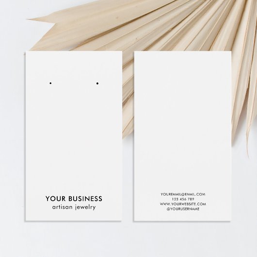 Moderne Minimalistische Schwarz-weiße Schmuckkarte