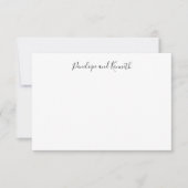 Moderne Minimalistische Schwarz-weiße SkriptTypogr Dankeskarte (Vorderseite)