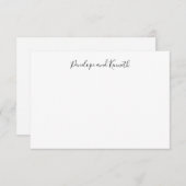 Moderne Minimalistische Schwarz-weiße SkriptTypogr Dankeskarte (Vorne/Hinten)