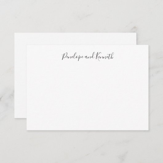 Moderne Minimalistische Schwarz-weiße SkriptTypogr Dankeskarte (Vorne/Hinten)