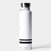Moderne Minimalistische Schwarz-weiße Streifen Trinkflasche (Rechts)
