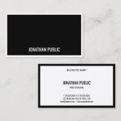 Moderne Minimalistische Schwarz-weiße Vorlage Einf Visitenkarte (Vorne/Hinten)