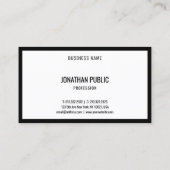 Moderne Minimalistische Schwarz-weiße Vorlage Einf Visitenkarte (Rückseite)