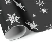 Moderne Minimalistische Schwarz-weiße Weihnachtssc Geschenkpapier (Rolleneckpunkt)